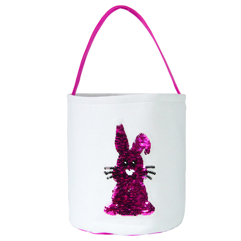 Venta al por mayor, 10 Uds., cesta de lentejuelas de Pascua, juguete de peluche